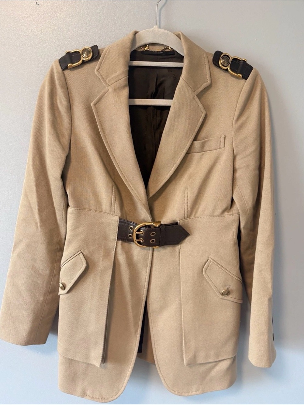 Gucci Vintage Military Jacket Blazer Small Italy Size EU 42 Vintage Utility Fall